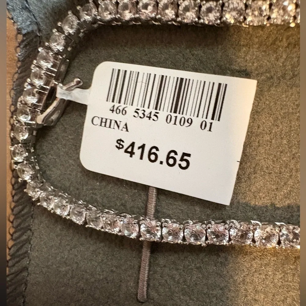 X SOLD X 18” Lab Created White Sapphire Sterling Silver Tennis Necklace - Picture 3 of 7